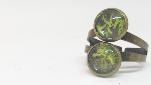 Stacked Moss Bronze Ring