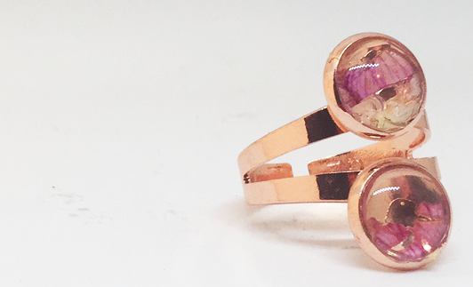 Stacked Rose Copper Ring